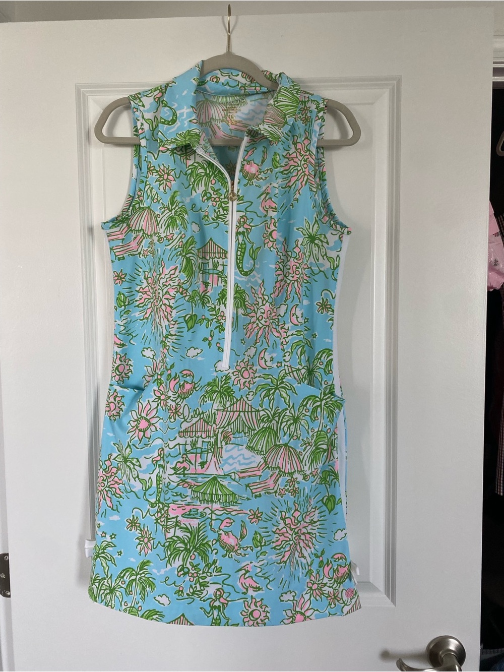 Lilly Pulitzer Sleeveless Zip-Front Luxletic Mini Dress